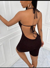 Cargar imagen en el visor de la galería, Mono leotardo con cuello halter (Negro)
