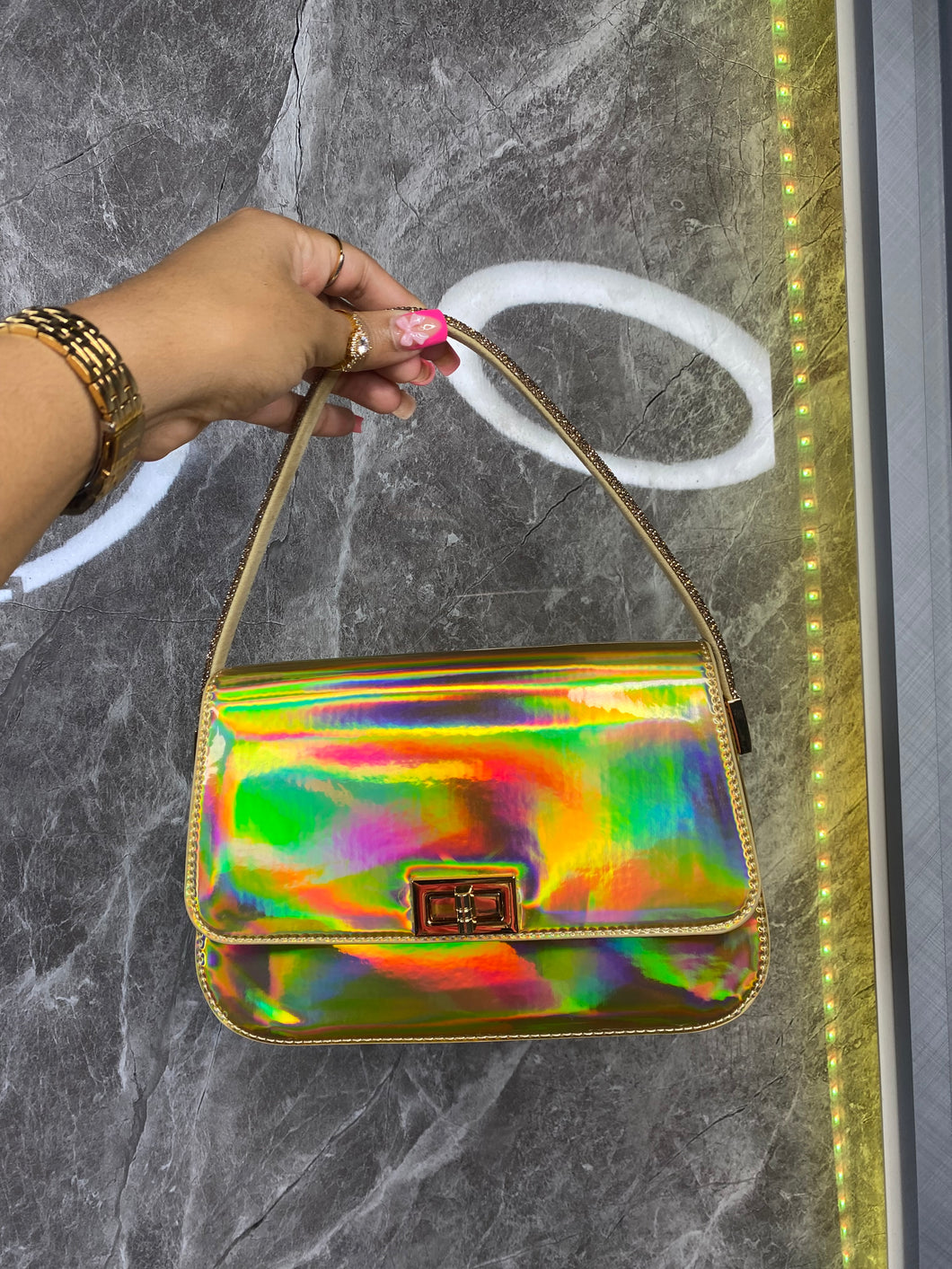 Hologram mirror Top Handle bag