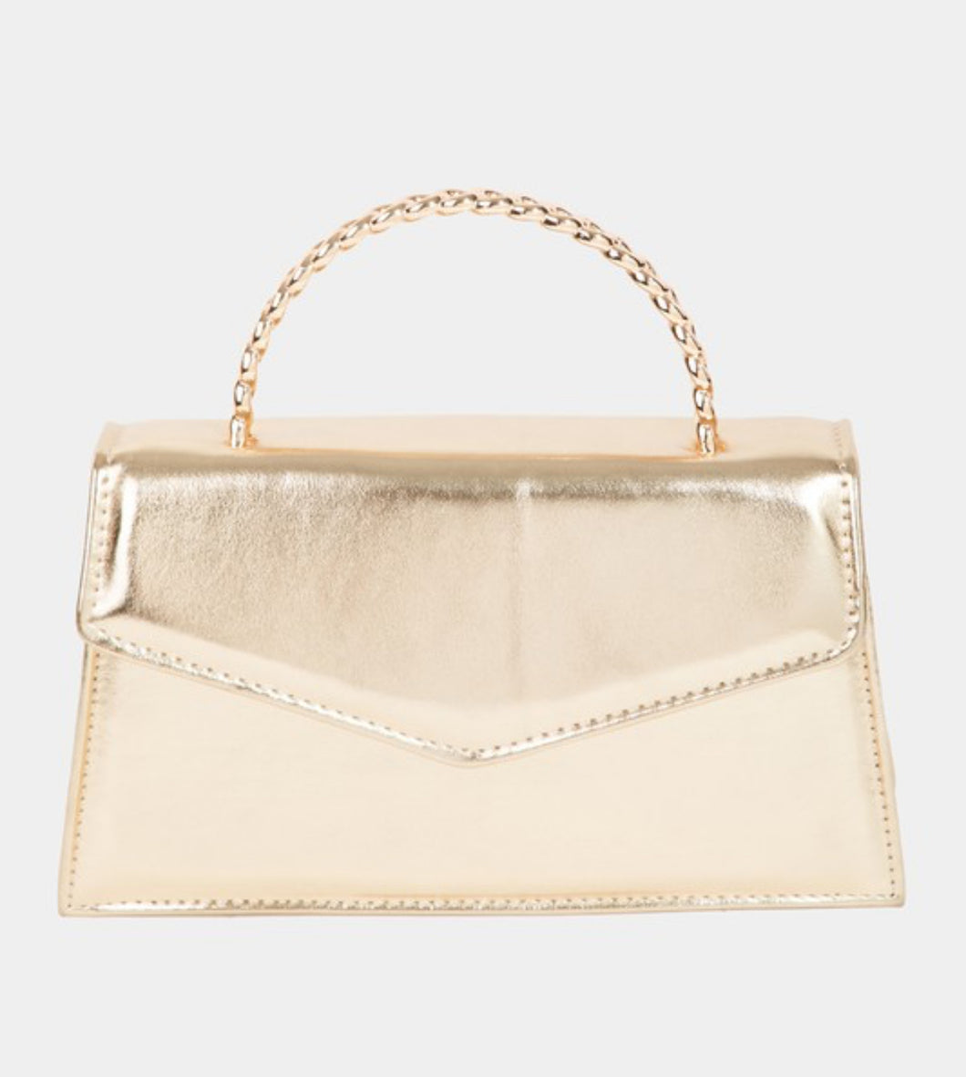 Glossy rectangular handbag
