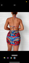 Cargar imagen en el visor de la galería, Conjunto de bikini de 3 piezas combinado azul

